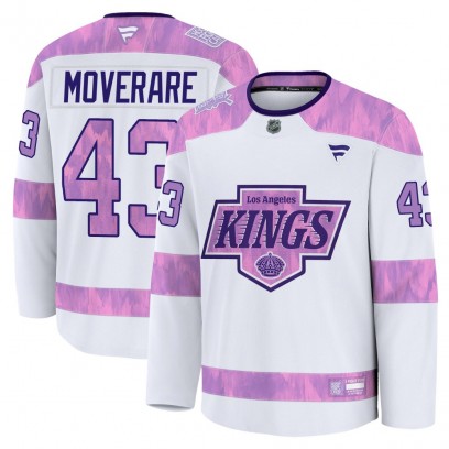 Men's Premium Los Angeles Kings Jacob Moverare Fanatics 2024 Hockey Fights Cancer Practice Jersey - White