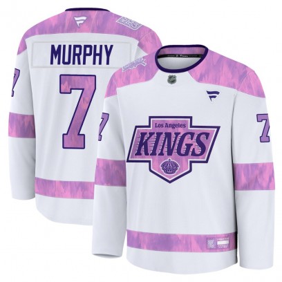 Men's Premium Los Angeles Kings Mike Murphy Fanatics 2024 Hockey Fights Cancer Practice Jersey - White