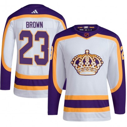 Men's Authentic Los Angeles Kings Dustin Brown Adidas Reverse Retro 2.0 Jersey - White