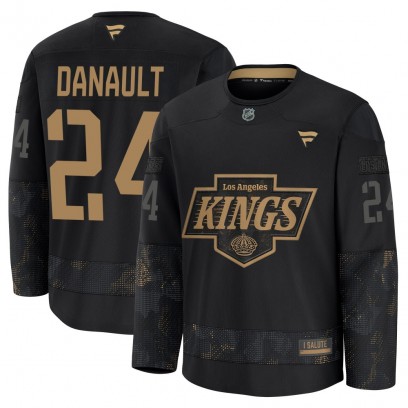 Youth Premium Los Angeles Kings Phillip Danault Fanatics 2024 Military Appreciation Practice Jersey - Black