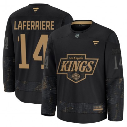 Youth Premium Los Angeles Kings Alex Laferriere Fanatics 2024 Military Appreciation Practice Jersey - Black