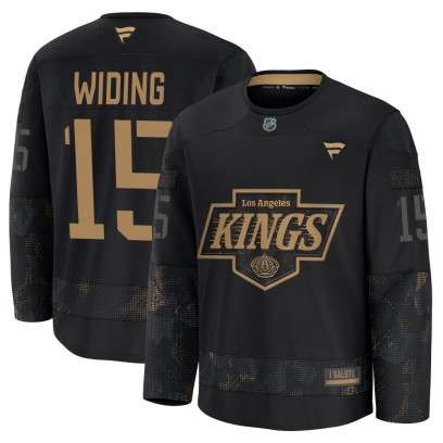 Men's Premium Los Angeles Kings Juha Widing Fanatics 2024 Military Appreciation Practice Jersey - Black