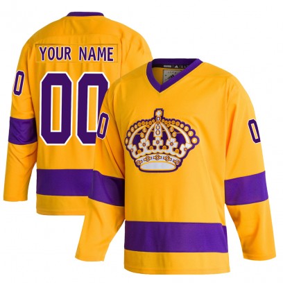 Men's Authentic Los Angeles Kings Custom Adidas Custom Classics Jersey - Gold