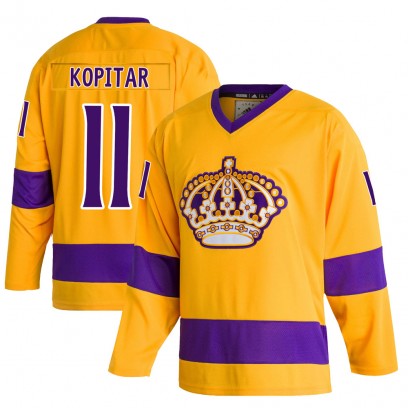 Men's Authentic Los Angeles Kings Anze Kopitar Adidas Classics Jersey - Gold