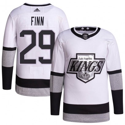 Men's Authentic Los Angeles Kings Steven Finn Adidas 2021/22 Alternate Primegreen Pro Player Jersey - White