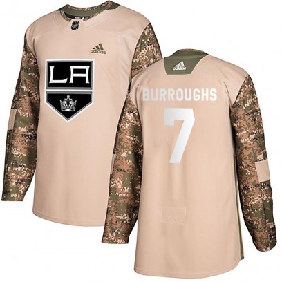 Youth Authentic Los Angeles Kings Kyle Burroughs Adidas Veterans Day Practice Jersey - Camo