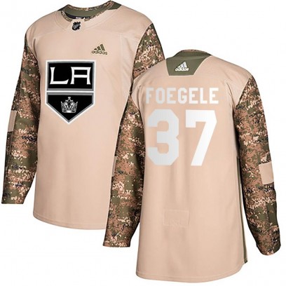 Youth Authentic Los Angeles Kings Warren Foegele Adidas Veterans Day Practice Jersey - Camo